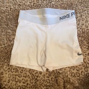 White Nike pro spandex!